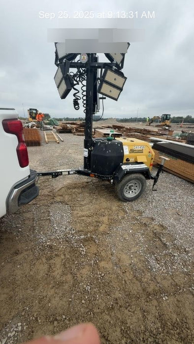 2022 Allmand NLV3GR (4) LED Light Fixture 350W, 23' Vertical Mast, 3kW Prime, Towable, Deep Sea L401, Leveling Jacks, Yanmar T4F 5.8hp