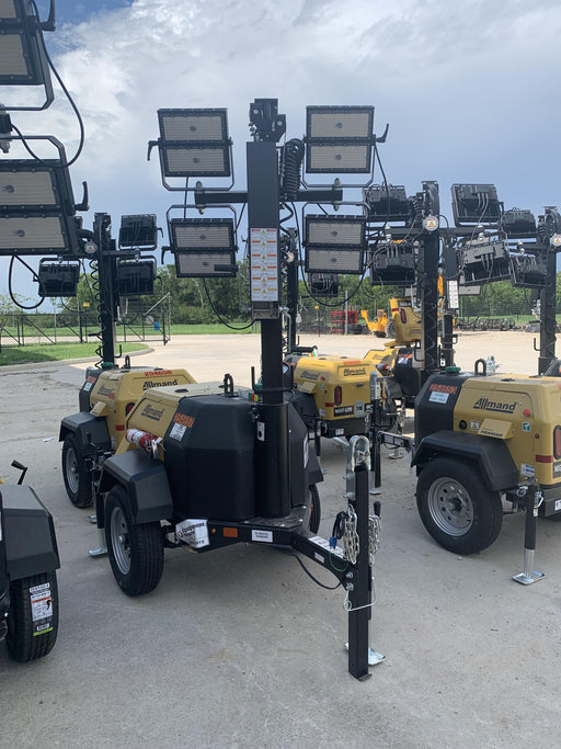 2022 Allmand NLV3GR (4) LED Light Fixture 350W, 23' Vertical Mast, 3kW Prime, Towable, ES Decals, T3