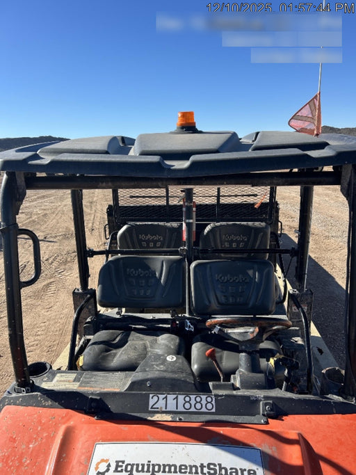 2022 Kubota RTV-X1140W-H Plastic Canopy, Windshield Acrylic Clear, LED Strobe Light, Wire Harness Kit, Back up Alarm