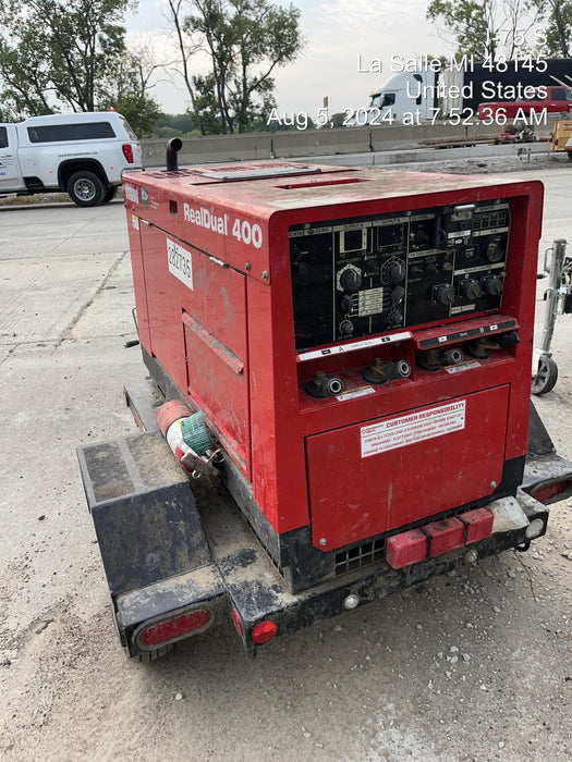 2022 Shindaiwa DGW400MDL Kubota D902 Engine, 23 HP, Dual Op Welder, Wire, Arc, Droop Stick, Tig, and CC Stick Functionality, Simulphase, 3 Phase and 1 Phase Gen Output, Single Axle NB Trlr, Slr Trckl Chrg 12V 12W, Fire Ext