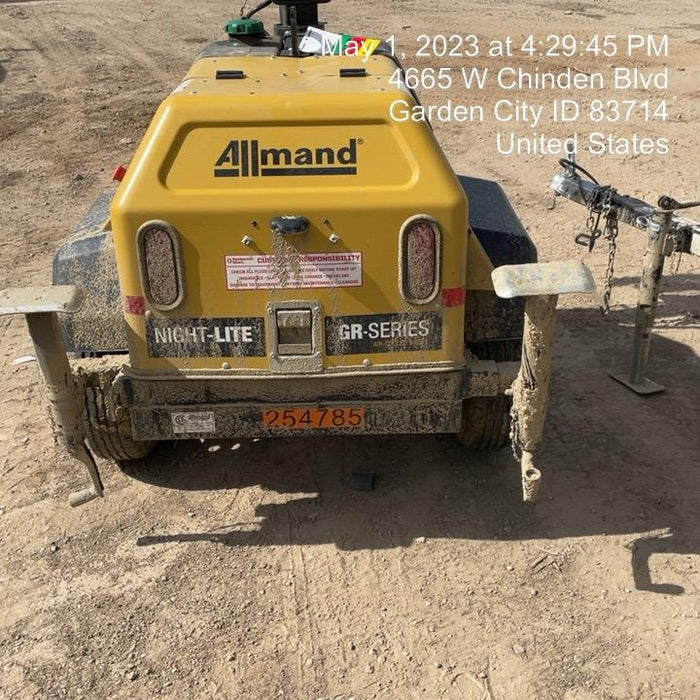 2022 Allmand NLV3GR (4) LED Light Fixture 350W, 23' Vertical Mast, 3kW Prime, Towable, ES Decals, T3