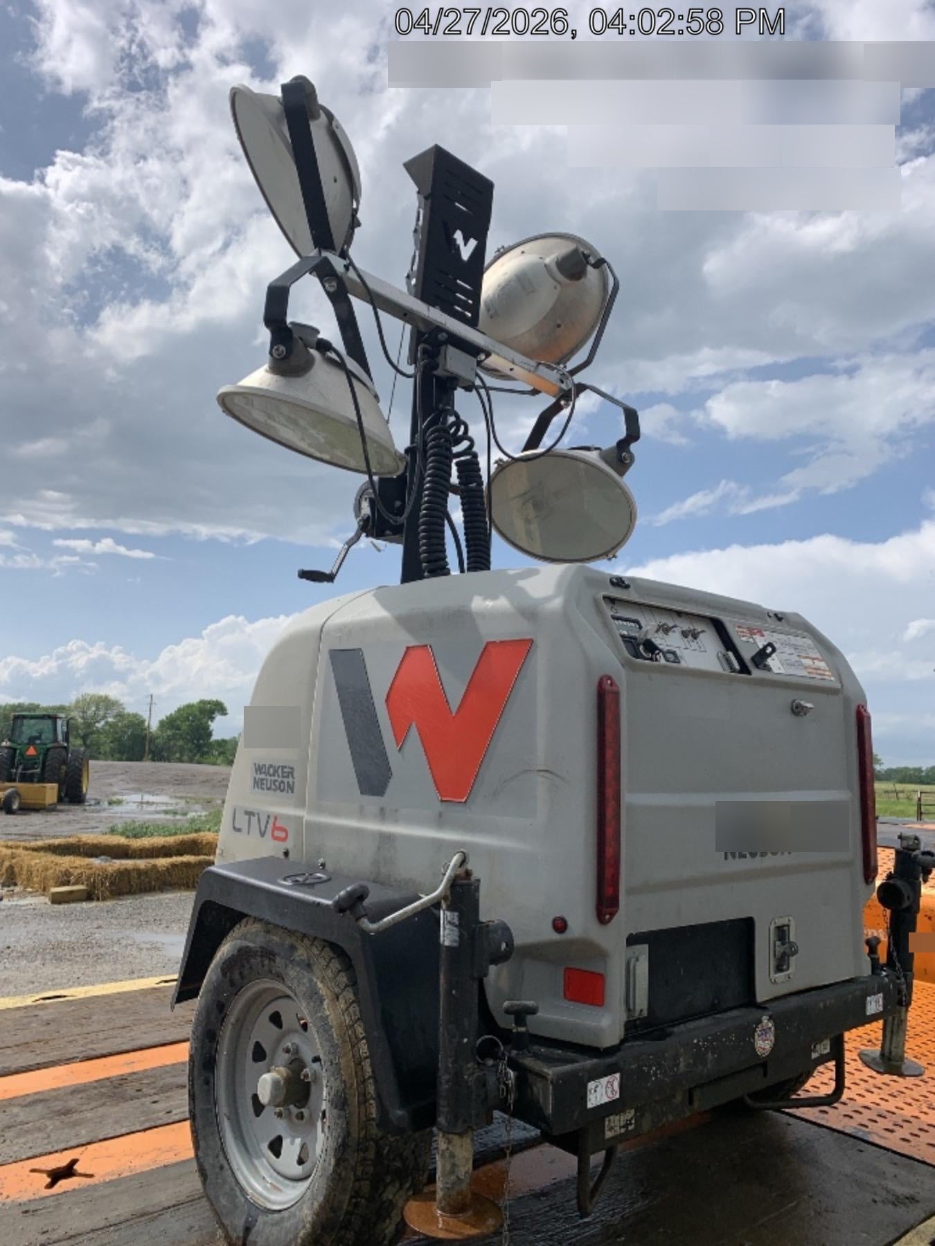 2018 Wacker Neuson LTV6L-MH Wacker Neuson LTV6L Mobile Light Tower w/Fuel Level Sensor Installed