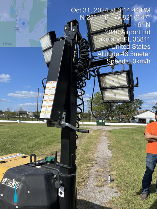 2022 Allmand NLV3GR (4) LED Light Fixture 350W, 23' Vertical Mast, 3kW Prime, Towable, ES Decals, T3