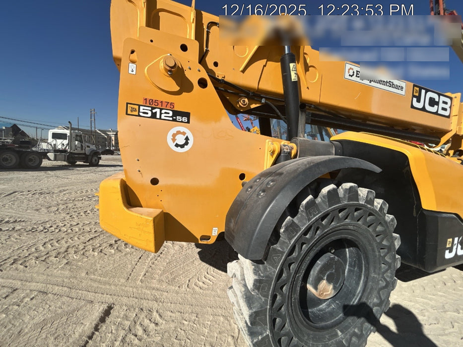 2020 JCB 512-56 Canopy, 74Hp, Solid Tires, Work Lights, Beacon, Aux Hydraulics, Back up Alarm, Lifting Eye, ES Decals