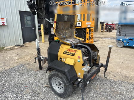 2022 Allmand NLV3GR (4) LED Light Fixture 350W, 23' Vertical Mast, 3kW Prime, Towable, Deep Sea L401, Leveling Jacks, Yanmar T4F 5.8hp