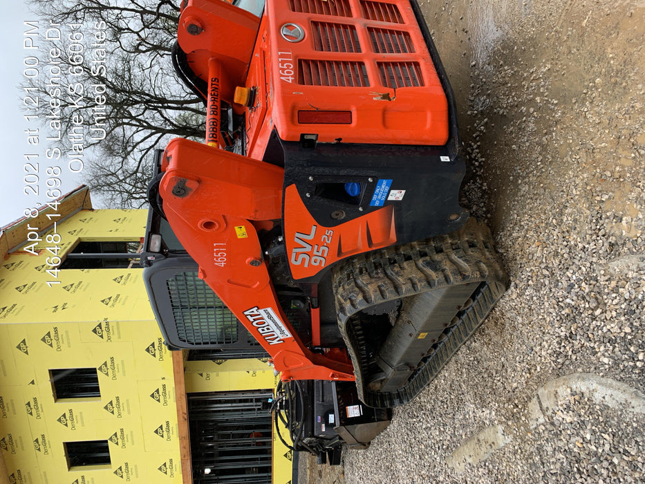 2019 Kubota SVL95-2S Cab/Heat/Air, Standard Tracks, Standard Flow w/Manual QC, 80" HD Bucket w/ Smooth Cutting Edge