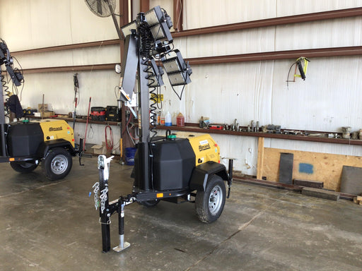 2022 Allmand NLV3GR (4) LED Light Fixture 350W, 23' Vertical Mast, 3kW Prime, Towable, Deep Sea L401, Leveling Jacks, Yanmar T4F 5.8hp