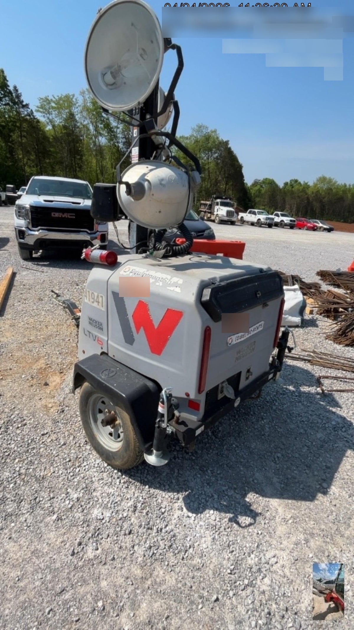 Wacker Neuson LTV6K-MH Power mast, 1100W MH, Fuel Sensors, Wiring Harness