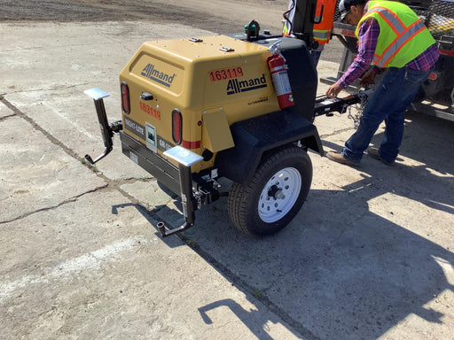 2021 Allmand NLV3GR (4) LED Light Fixture 350W, 23' Vertical Mast, 3kW Prime, Towable, Deep Sea L401, Leveling Jacks, Yanmar T4F 5.8hp