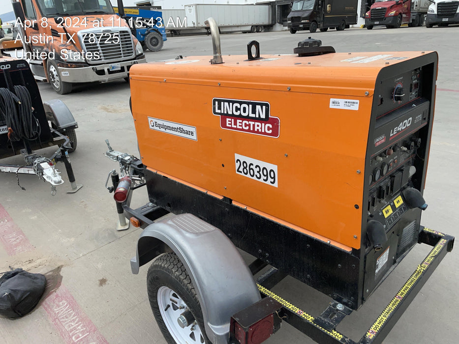 2022 Lincoln Electric LE400 Kubota V1505, Trlr, Cable Rack, Light Kit, ES Decals, T3