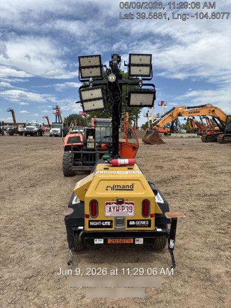 2022 Allmand NLV3GR (4) LED Light Fixture 350W, 23' Vertical Mast, 3kW Prime, Towable, ES Decals, T3