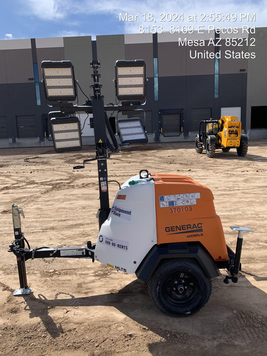 2023 Generac MLT2 Diesel, Flex Switch 120V Input, Powerzone Controller, 
(4) 320W LED Lights, 4kW Generator, 39.9 Gal Fuel Tank, 2" Ball, T3