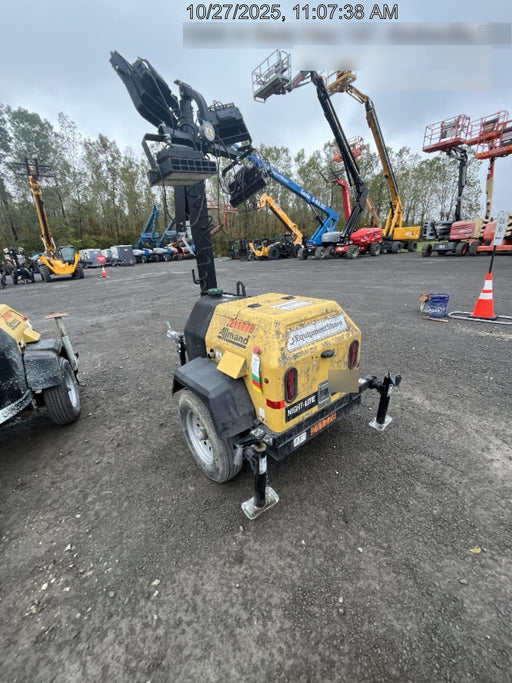 2022 Allmand NLV3GR (4) LED Light Fixture 350W, 23' Vertical Mast, 3kW Prime, Towable, Deep Sea L401, Leveling Jacks, Yanmar T4F 5.8hp