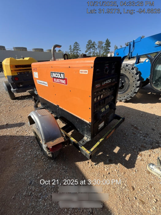 2022 Lincoln Electric LE400 Kubota V1505, Trlr, Cable Rack, Light Kit, ES Decals, T3