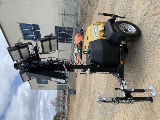 2021 Allmand NLV3GR (4) LED Light Fixture 350W, 23' Vertical Mast, 3kW Prime, Towable, Deep Sea L401, Leveling Jacks, Yanmar T4F 5.8hp