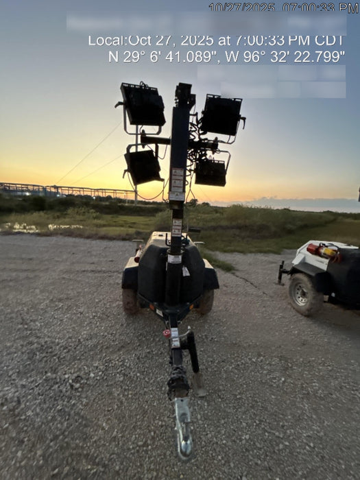 2022 Allmand NLV3GR (4) LED Light Fixture 350W, 23' Vertical Mast, 3kW Prime, Towable, Deep Sea L401, Leveling Jacks, Yanmar T4F 5.8hp