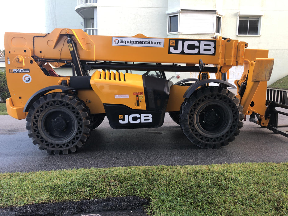 2020 JCB 510-56 Canopy, Solid Tires, Work Lights, Beacon, Aux Hydraulics, Back up Alarm, Lifting Eye, ES Decals