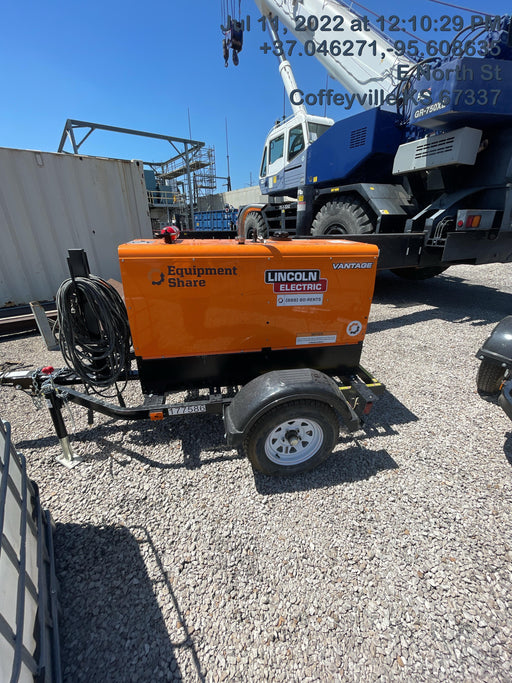 2021 Lincoln Electric Vantage 322 Vantage 322 Ready Pak 3 w/ Decals, ORANGE (includes trailer, cable rack, fender light kit) NO Telematics