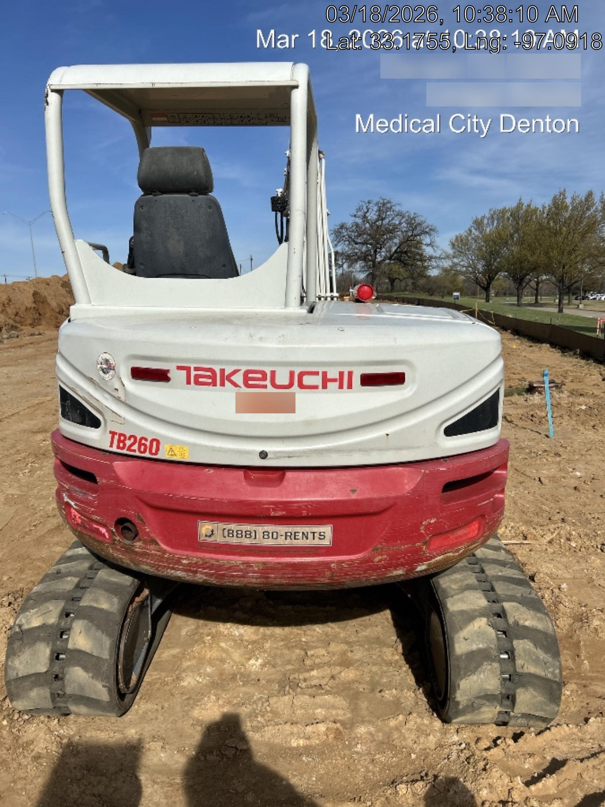 2019 Takeuchi TB260 Takeuchi TB260 Canopy w/Rubber Tracks, Auxiliary Hydraulics, Standard Blade, Manual QC
