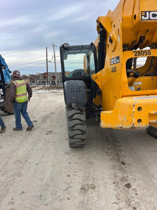 2019 JCB 510-56 Open ROPS, 74 HP, Solid Tires, Worklights, Beacon, Aux Hydraulics, Lifting Eye 60" Carriage/60" Forks