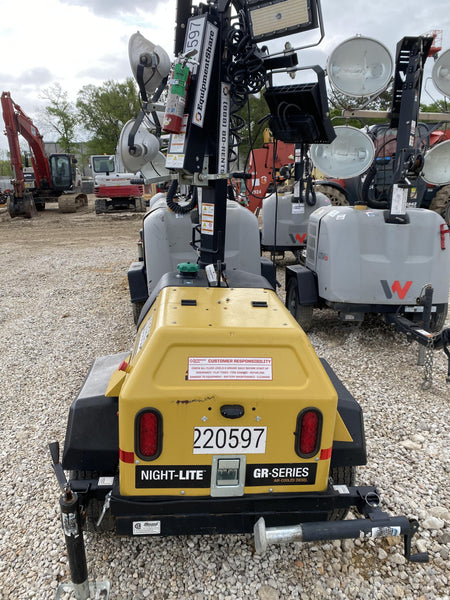 2022 Allmand NLV3GR (4) LED Light Fixture 350W, 23' Vertical Mast, 3kW Prime, Towable, Deep Sea L401, Leveling Jacks, Yanmar T4F 5.8hp