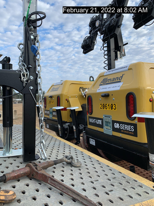 2022 Allmand NLV3GR (4) LED Light Fixture 350W, 23' Vertical Mast, 3kW Prime, Towable, Deep Sea L401, Leveling Jacks, Yanmar T4F 5.8hp