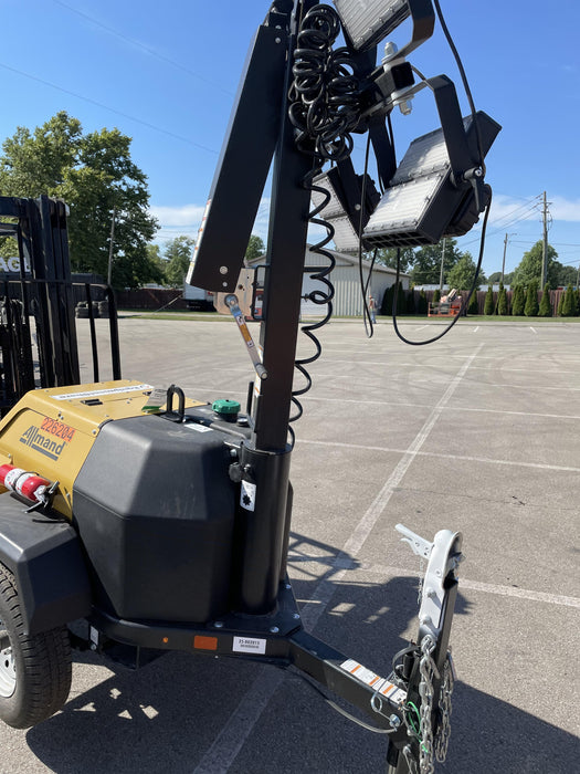 2022 Allmand NLV3GR (4) LED Light Fixture 350W, 23' Vertical Mast, 3kW Prime, Towable, Deep Sea L401, Leveling Jacks, Yanmar T4F 5.8hp