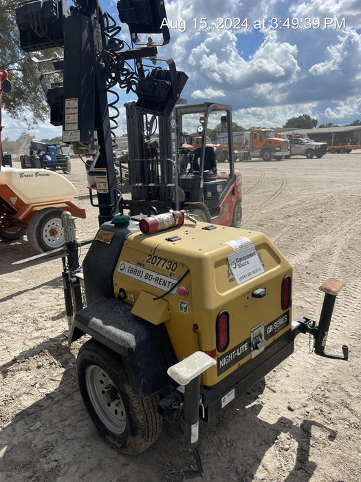 2022 Allmand NLV3GR (4) LED Light Fixture 350W, 23' Vertical Mast, 3kW Prime, Towable, Deep Sea L401, Leveling Jacks, Yanmar T4F 5.8hp