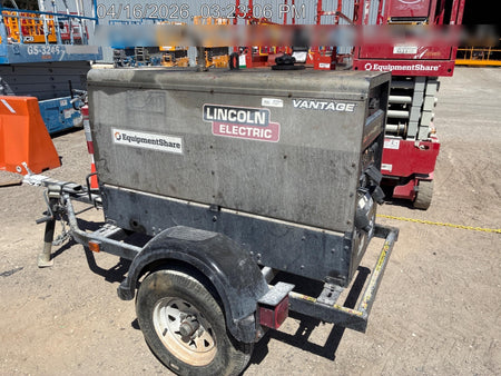 2019 Lincoln Electric Vantage 322 Welder Ready-Pak 3, Two wheel trailer, Fender and Light kit, Cable Rack