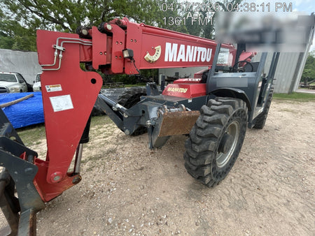 2018 Manitou MTA10055 Manitou MTA 10055 w/Cab/Heat/AC, Work Lights/Strobe, Aux Hyd, Solid Tires, Lift Hook, 66" Carriage, 60" Forks