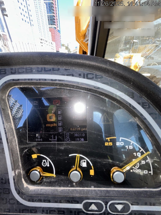 2019 JCB 509-42 74 HP w/Open ROPS, Beacon, Aux Hydraulics, LED Work lights, Solid Tires w/66" Carriage/60" Forks