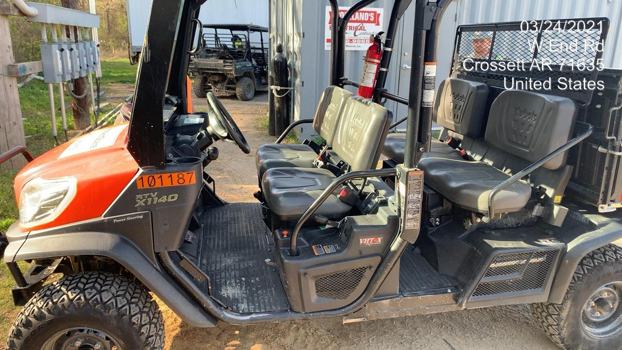 Kubota RTV-X1140W-H 4WD, LED Strobe, Windshield Acrylic Clear, Plastic Canopy, Wire Harness Kit, Backup Alarm