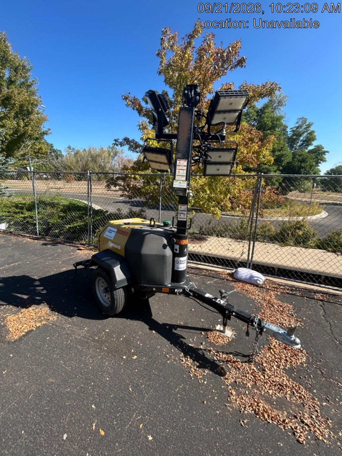 2022 Allmand NLV3GR (4) LED Light Fixture 350W, 23' Vertical Mast, 3kW Prime, Towable, Deep Sea L401, Leveling Jacks, Yanmar T4F 5.8hp