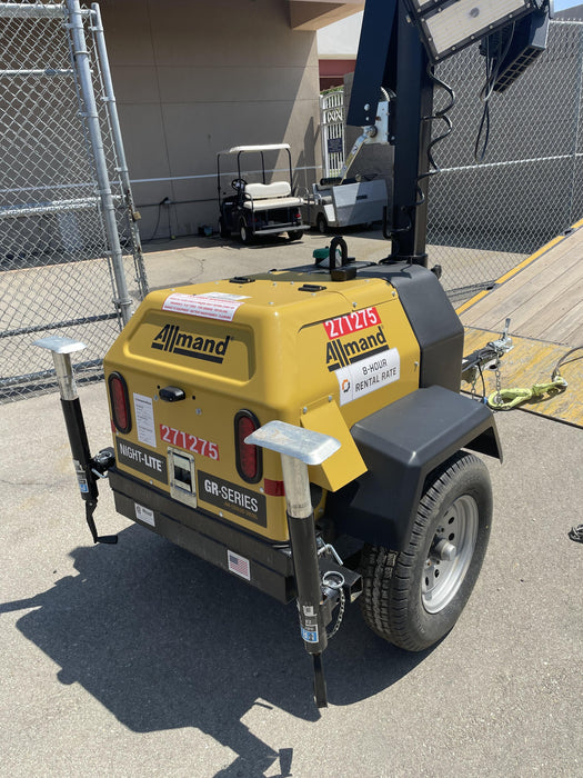 2022 Allmand NLV3GR (4) LED Light Fixture 350W, 23' Vertical Mast, 3kW Prime, Towable, ES Decals, T3