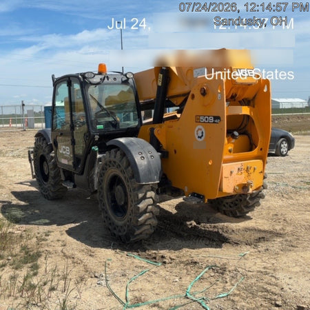 2020 JCB 509-42 Cab/Heat/Air, Solid Tires, Work Lights, Beacon, Aux Hydraulics, Back up Alarm, Lifting Eye, ES Decals