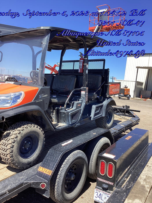 2022 Kubota RTV-X1140W-H Plastic Canopy, Windshield Acrylic Clear, LED Strobe Light, Wire Harness Kit, Back up Alarm