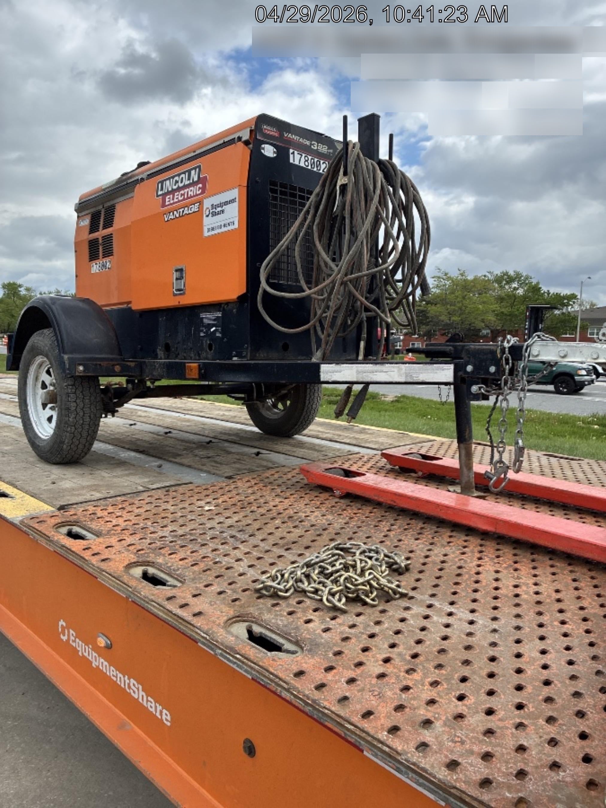 2021 Lincoln Electric Vantage 322 Vantage 322 Ready Pak 3 w/ Decals, ORANGE (includes trailer, cable rack, fender light kit) NO Telematics
