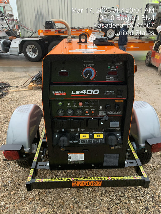 2022 Lincoln Electric LE400 Kubota V1505, Trlr, Cable Rack, Light Kit, ES Decals, T3