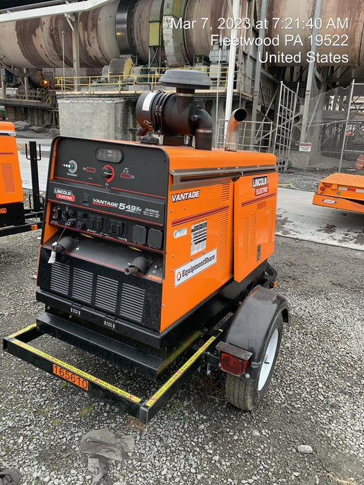 2021 Lincoln Electric Vantage 549X Ready Pak 3, ORANGE (includes trailer, cable rack, fender light kit)