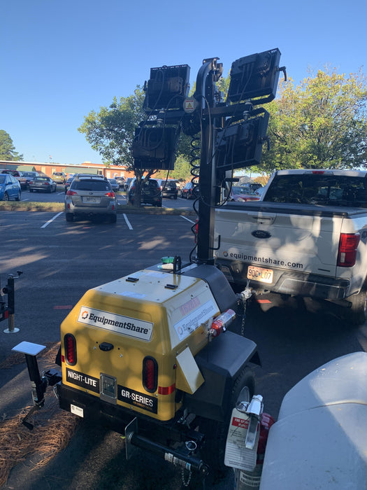 2021 Allmand NLV3GR (4) LED Light Fixture 350W, 23' Vertical Mast, 3kW Prime, Towable, Deep Sea L401, Leveling Jacks, Yanmar T4F 5.8hp