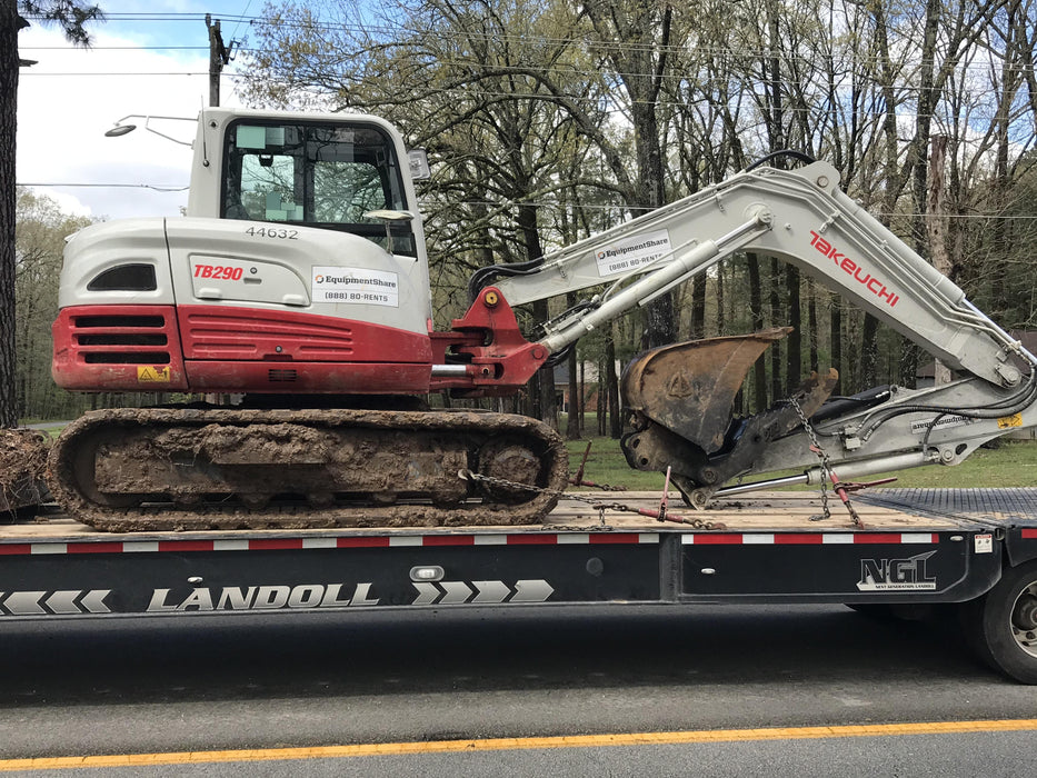 2019 Takeuchi TB290 Cab/Heat/AC Rubber tracks, Dozer blade, Travel alarm, Auxiliary hydraulics w/Manual QC, Hydraulic thumb, 18", 24", and 36" Buckets
