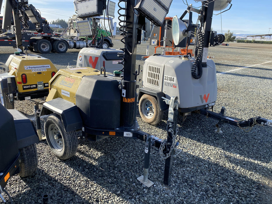 2020 Allmand NLV3GR (4) LED Light Fixture 350W, 23' Vertical Mast, 3kW Prime, Towable, Deep Sea L401, Leveling Jacks, Yanmar T4F 5.8hp