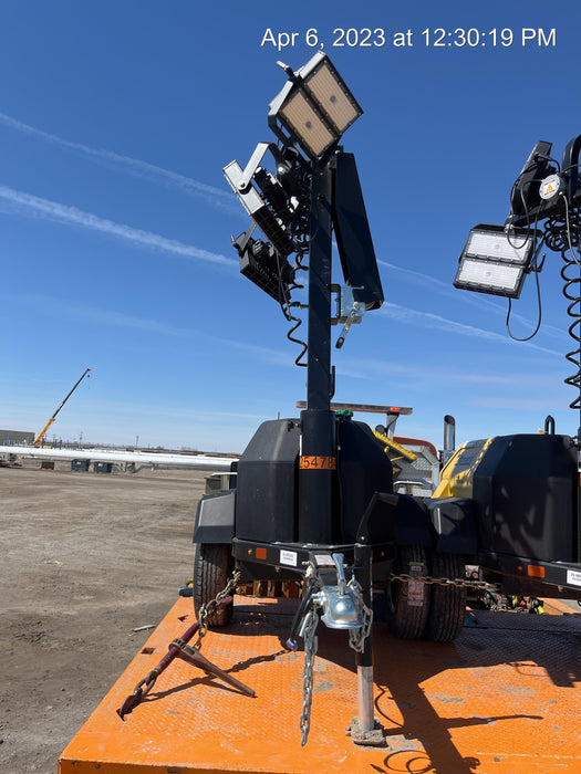 2022 Allmand NLV3GR (4) LED Light Fixture 350W, 23' Vertical Mast, 3kW Prime, Towable, ES Decals, T3