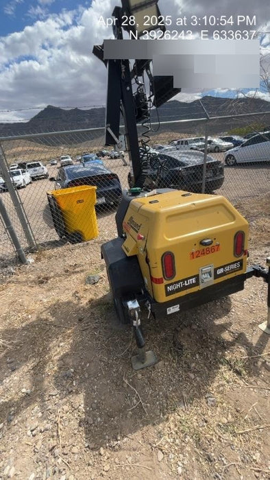 Allmand NLV3GR (4) LED Light Fixture 350W, 23' Vertical Mast, 3kW Prime, Towable, Deep Sea L401, Leveling Jacks, Yanmar T4F 5.8hp