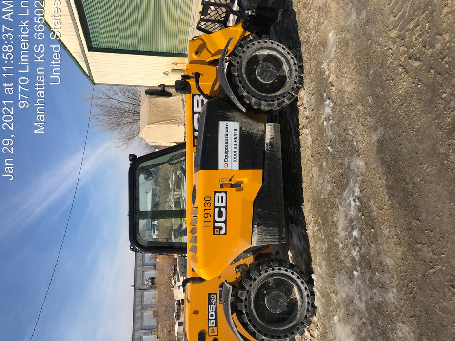 2020 JCB 505-20TC Canopy, Solid Tires, Work Lights, Beacon, Aux Hydraulics, Back up Alarm, ES Decals
