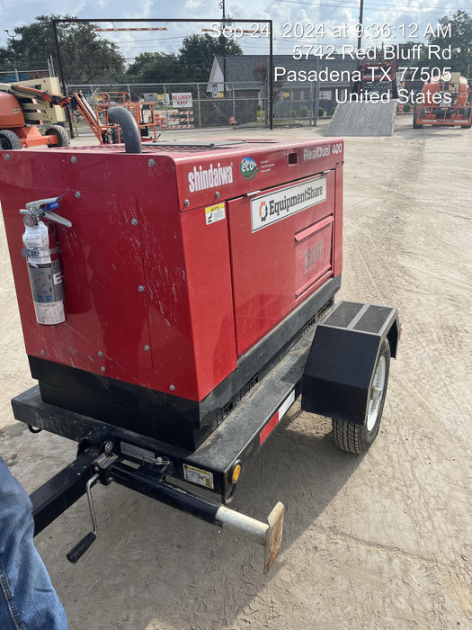 2022 Shindaiwa DGW400MDL Kubota D902 Engine, 23 HP, Dual Op Welder, Wire, Arc, Droop Stick, Tig, and CC Stick Functionality, Simulphase, 3 Phase and 1 Phase Gen Output, Single Axle NB Trlr, Slr Trckl Chrg 12V 12W, Fire Ext