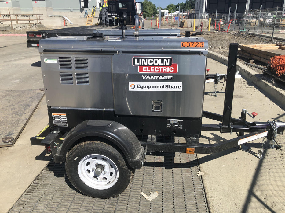 2019 Lincoln Electric Vantage 322 Welder Ready-Pak 3, Two wheel trailer, Fender and Light kit, Cable Rack