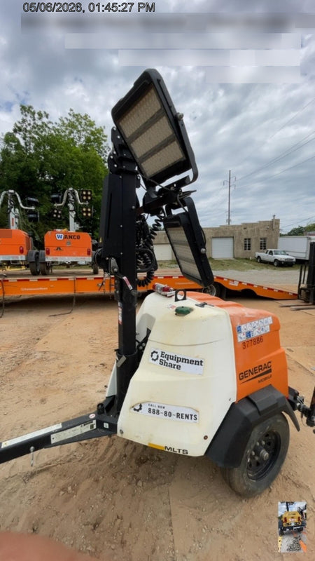 2023 Generac MLT2 Diesel, Flex Switch 120V Input, Powerzone Controller, 
(4) 320W LED Lights, 4kW Generator, 39.9 Gal Fuel Tank, 2" Ball, T3