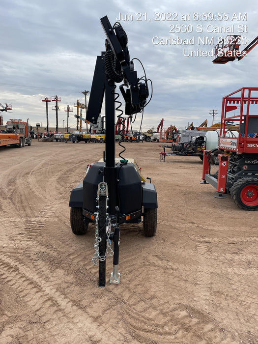 2022 Allmand NLV3GR (4) LED Light Fixture 350W, 23' Vertical Mast, 3kW Prime, Towable, Deep Sea L401, Leveling Jacks, Yanmar T4F 5.8hp