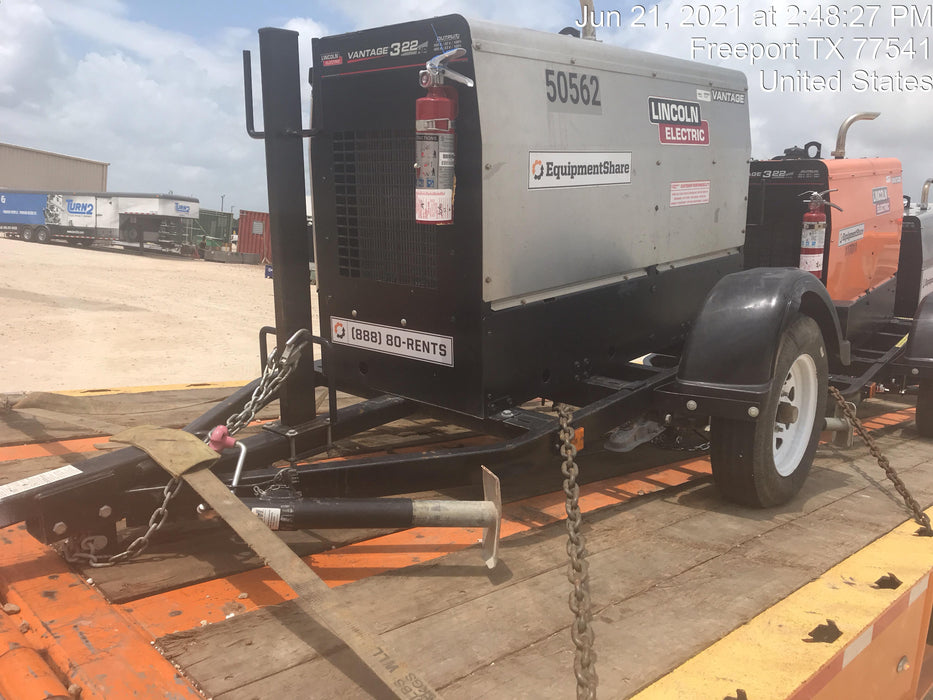 2019 Lincoln Electric Vantage 322 Lincoln Vantage 322 Welder w/Trailer, Light Kit, Cable Rack
